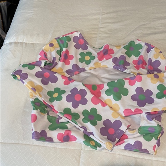 SHEIN Floral Long Sleeve Bikini Set - White, Purple, Green, Pink brand new - Picture 11 of 12